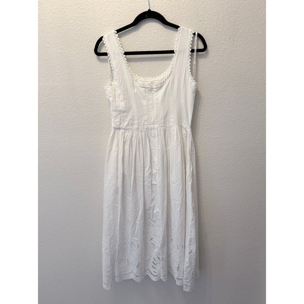 Avec Les Filles White Sleeveless Embroidered Dress - Size 6 - Picture 8 of 9
